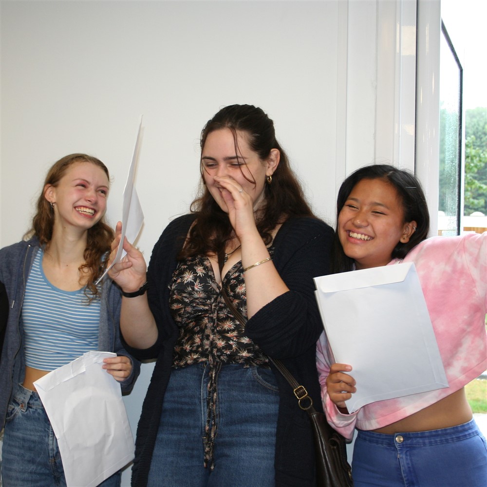 Group of Students Receiving GCSE Results 