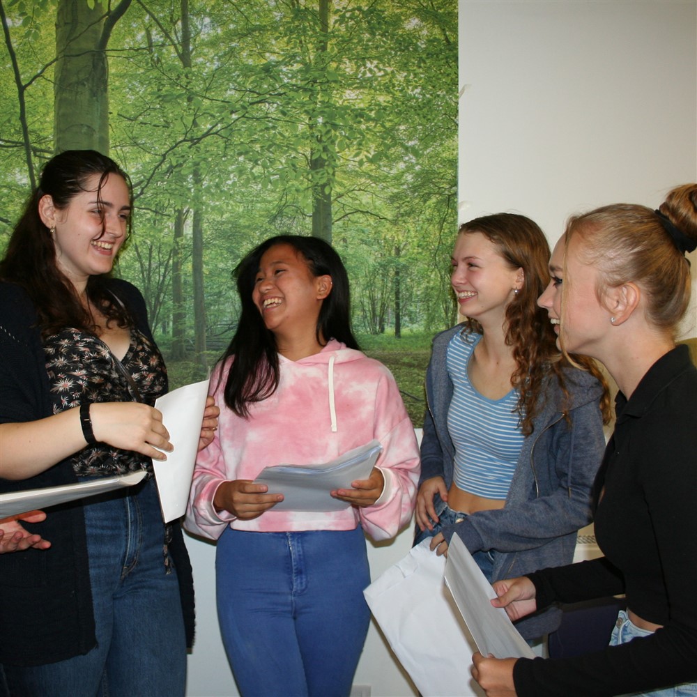 Group of Students Receiving GCSE Results 