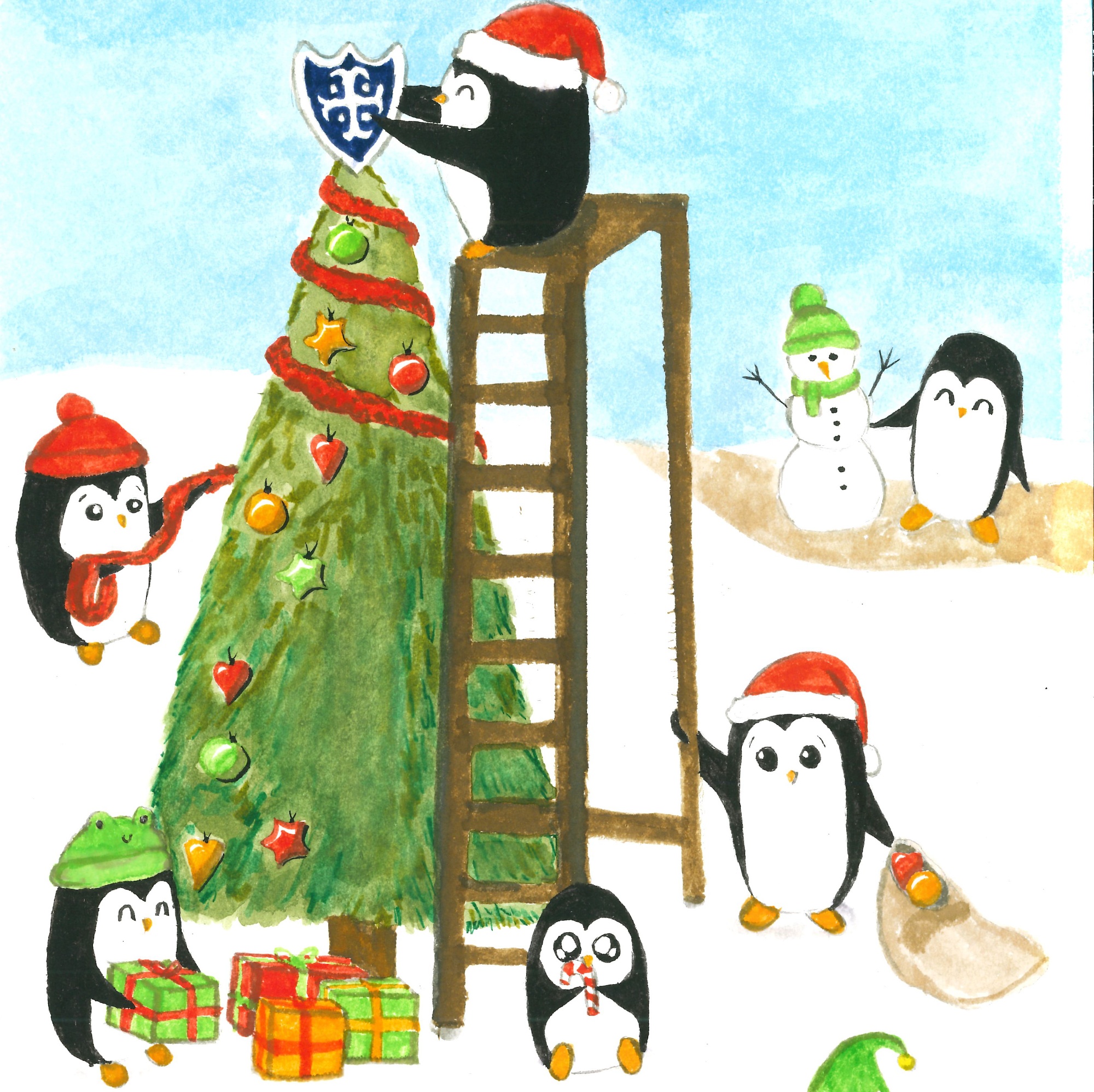 KS3 3rd Prize Penguins Card Design 