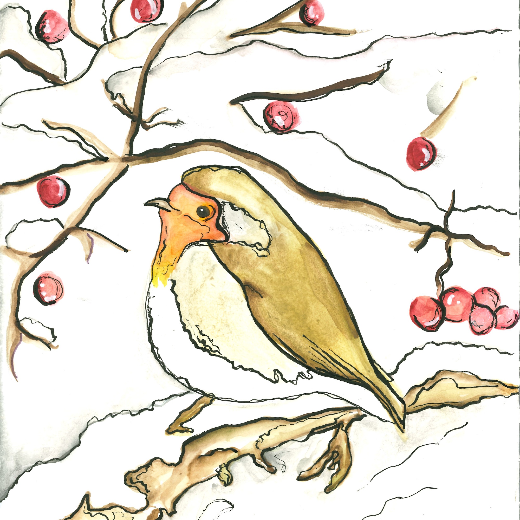 KS3 2nd Prize Robins Card Design 