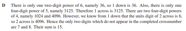 UKMT Intermediate Maths Challenge Answer