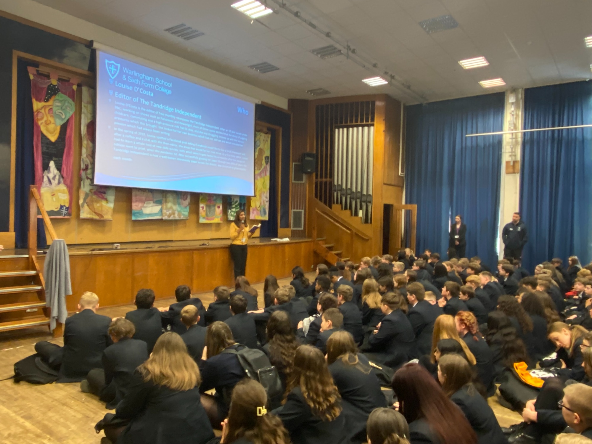 Louise D’Costa speaking to Year 7 & 8 