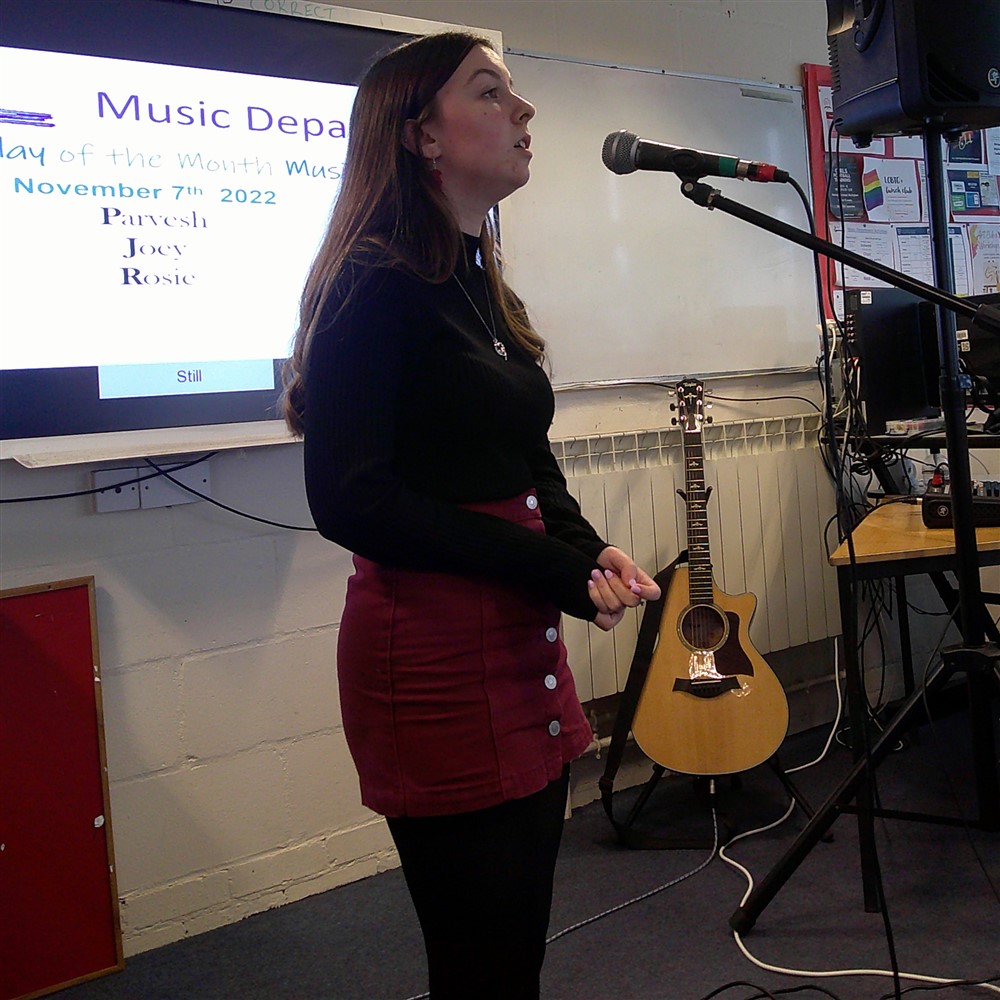 Photo of Year 12 Student Singing