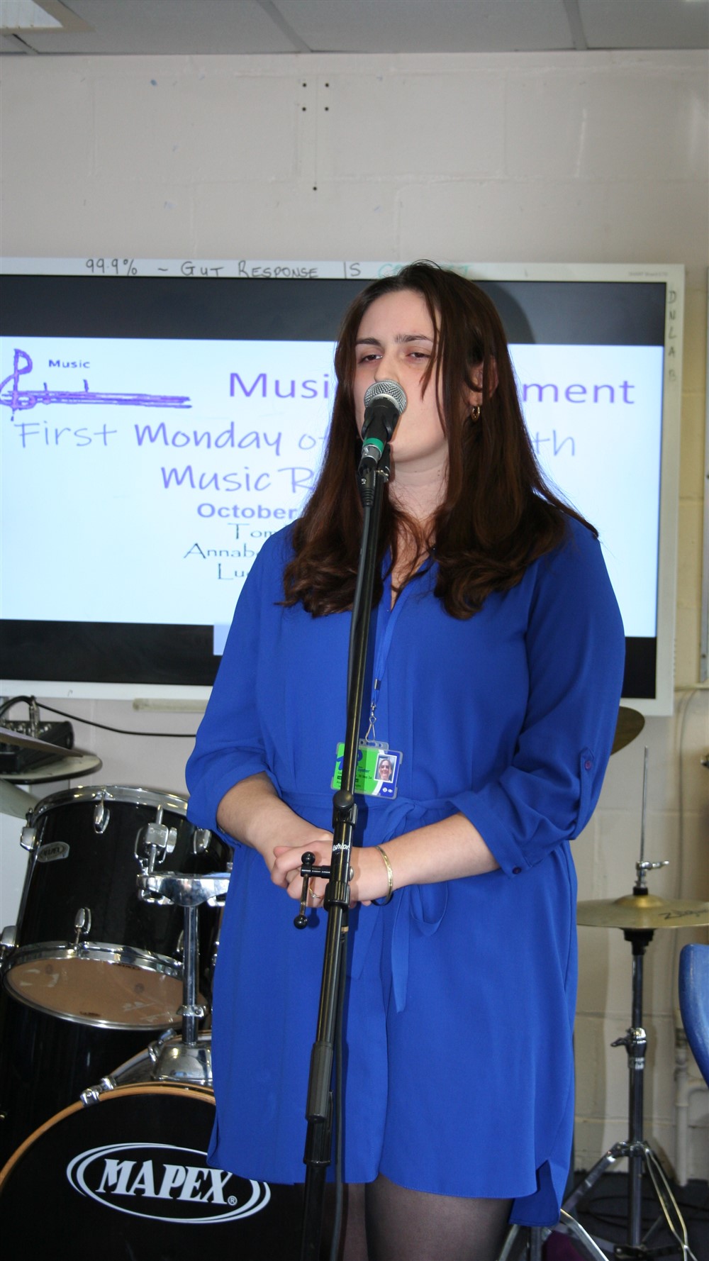 Photo of student singing 